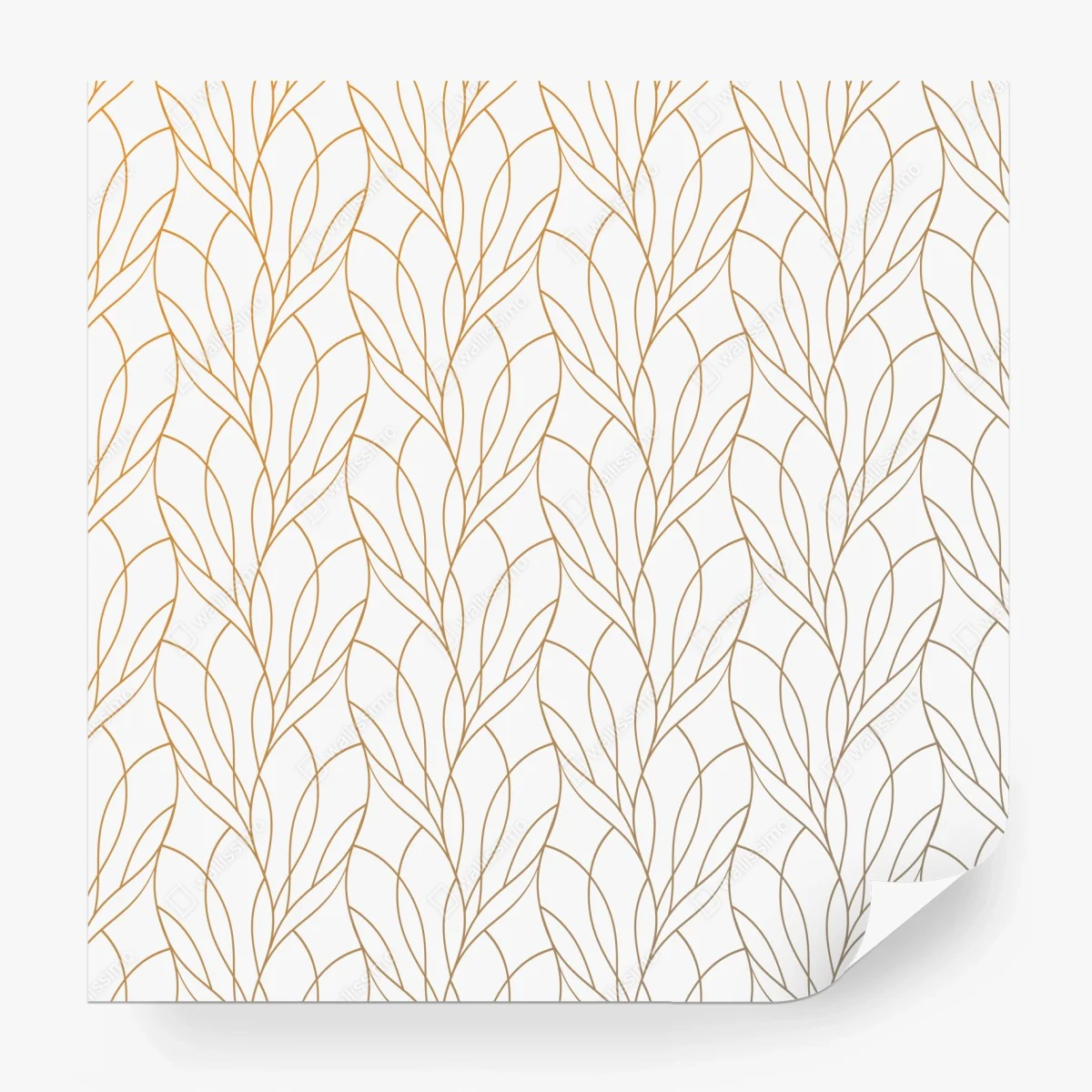 Carta da parati elegante motivo di foglie dorate • Wallissimo®