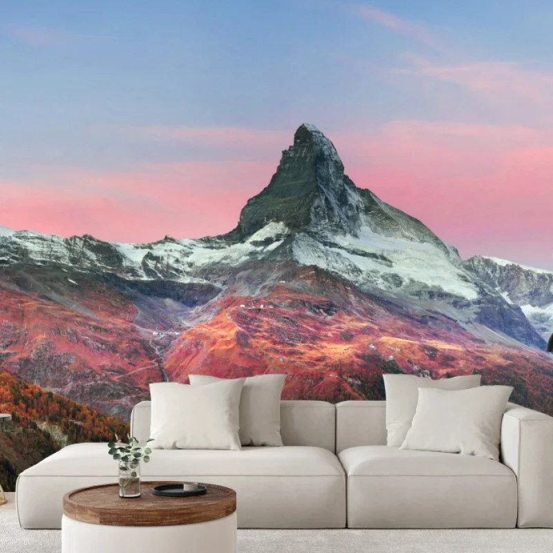 Carta da parati tramonto autunnale sul Cervino