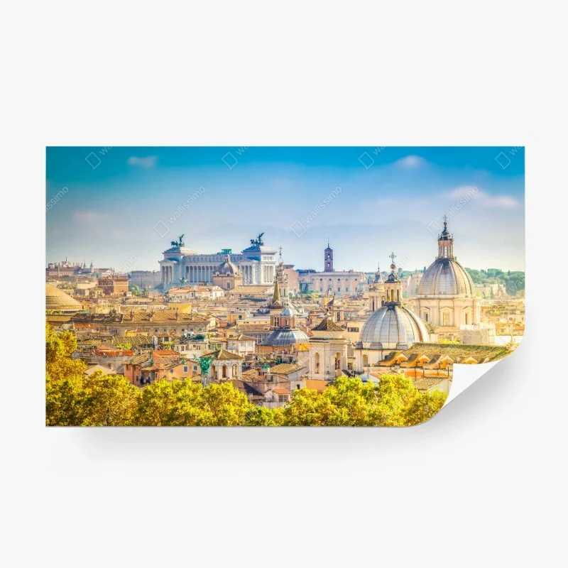 Carta da parati skyline storico di Roma al tramonto