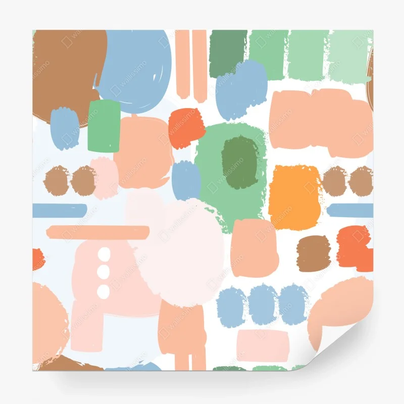 Carta da parati motivo astratto a pennellate pastello