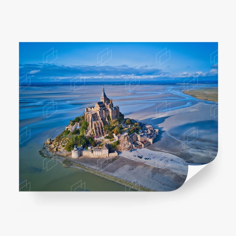 Carta da parati panorama aereo di Mont Saint-Michel
