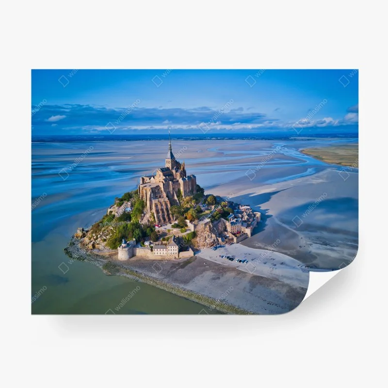 Carta da parati panorama aereo di Mont Saint-Michel