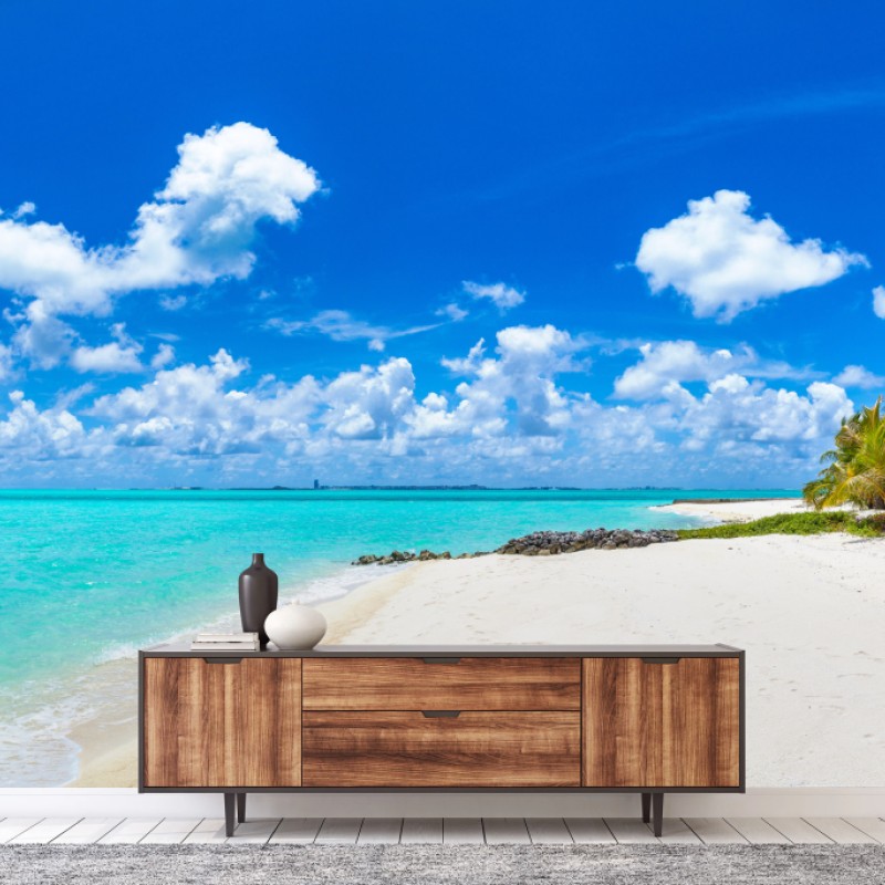 Carta da parati spiaggia tropicale alle Maldive