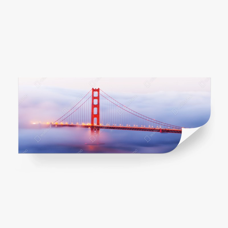 Carta da parati tramonto sul Golden Gate nella nebbia