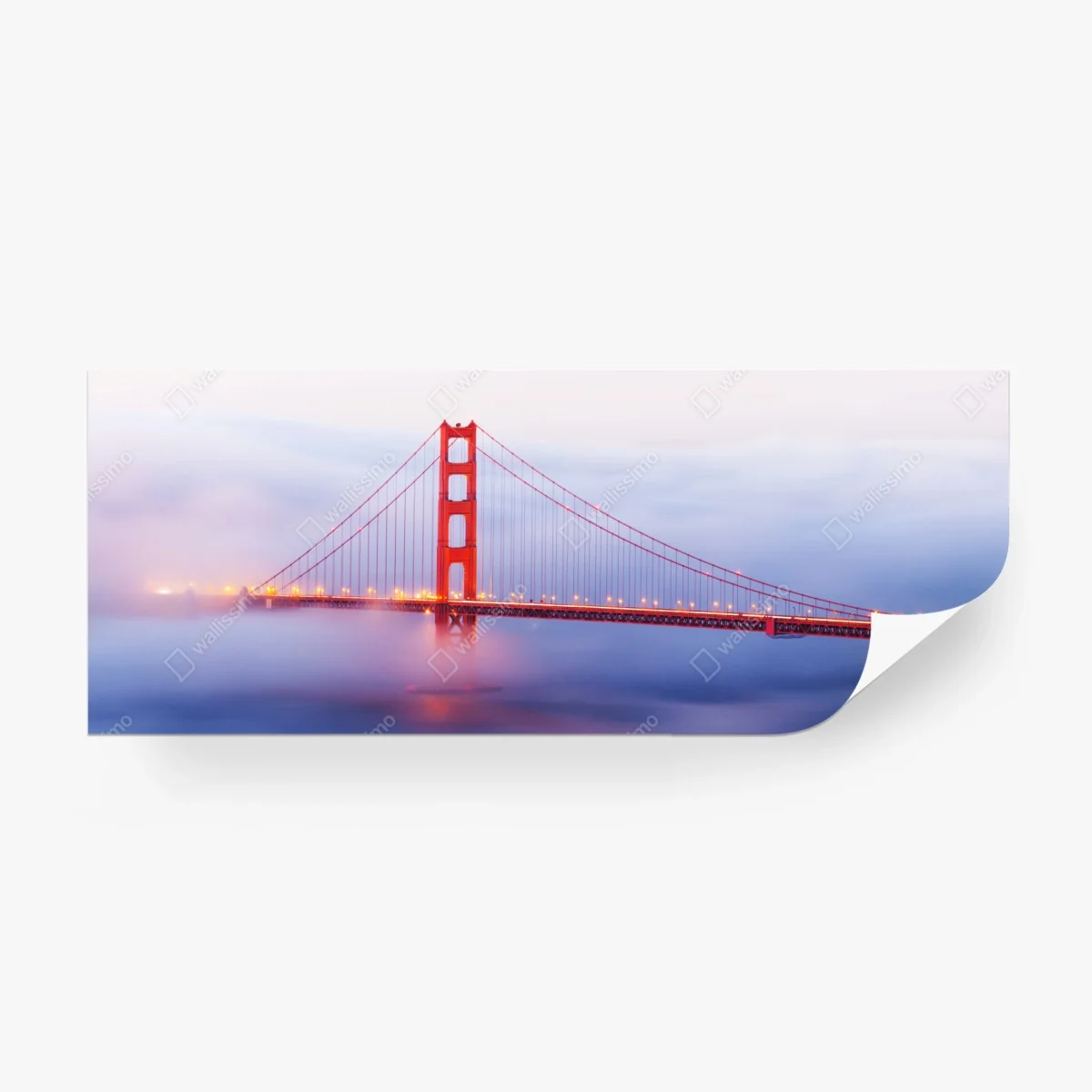 Carta da parati tramonto sul Golden Gate nella nebbia • Wallissimo®