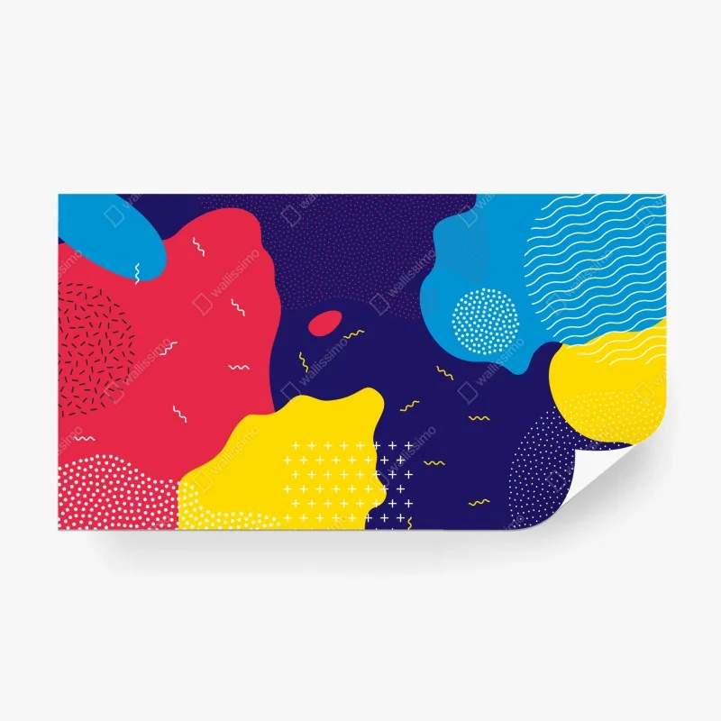 Carta da parati motivo astratto pop dai colori vivaci