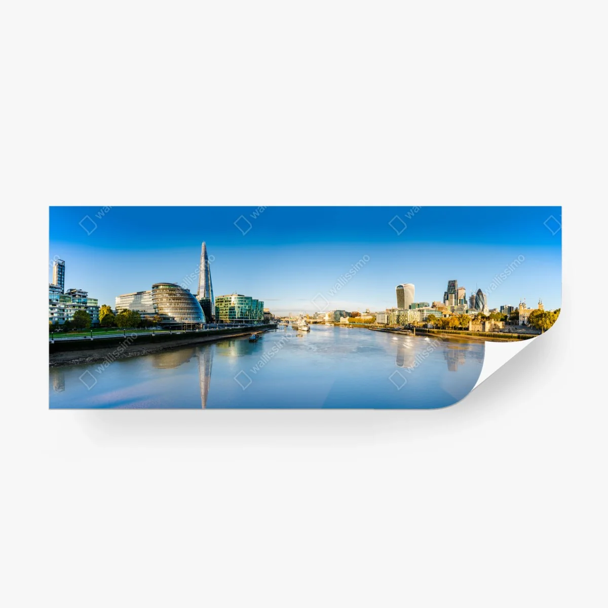 Carta da parati panorama urbano di Londra sul Tamigi • Wallissimo®