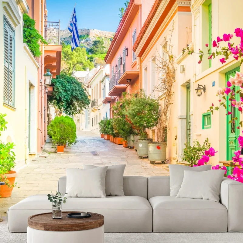 Carta da parati angolo fiorito di Atene