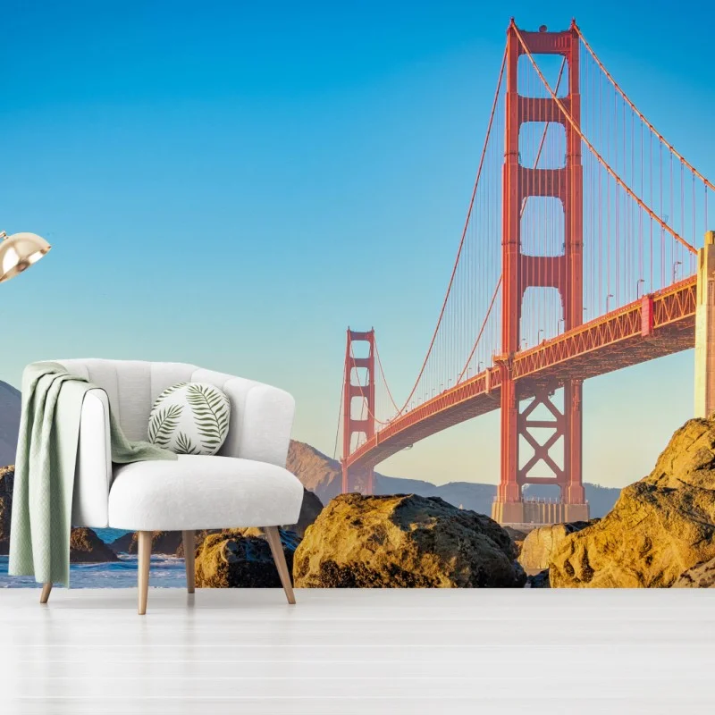 Carta da parati panorama costiero con il ponte Golden Gate di San Francisco