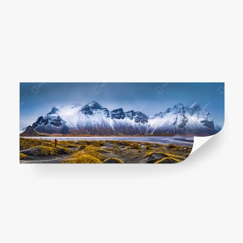 Carta da parati panoramica Vestrahorn: costa selvaggia di Stokksnes, Islanda