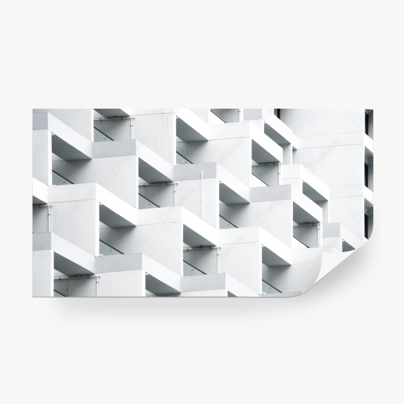 Carta da parati geometria urbana in bianco