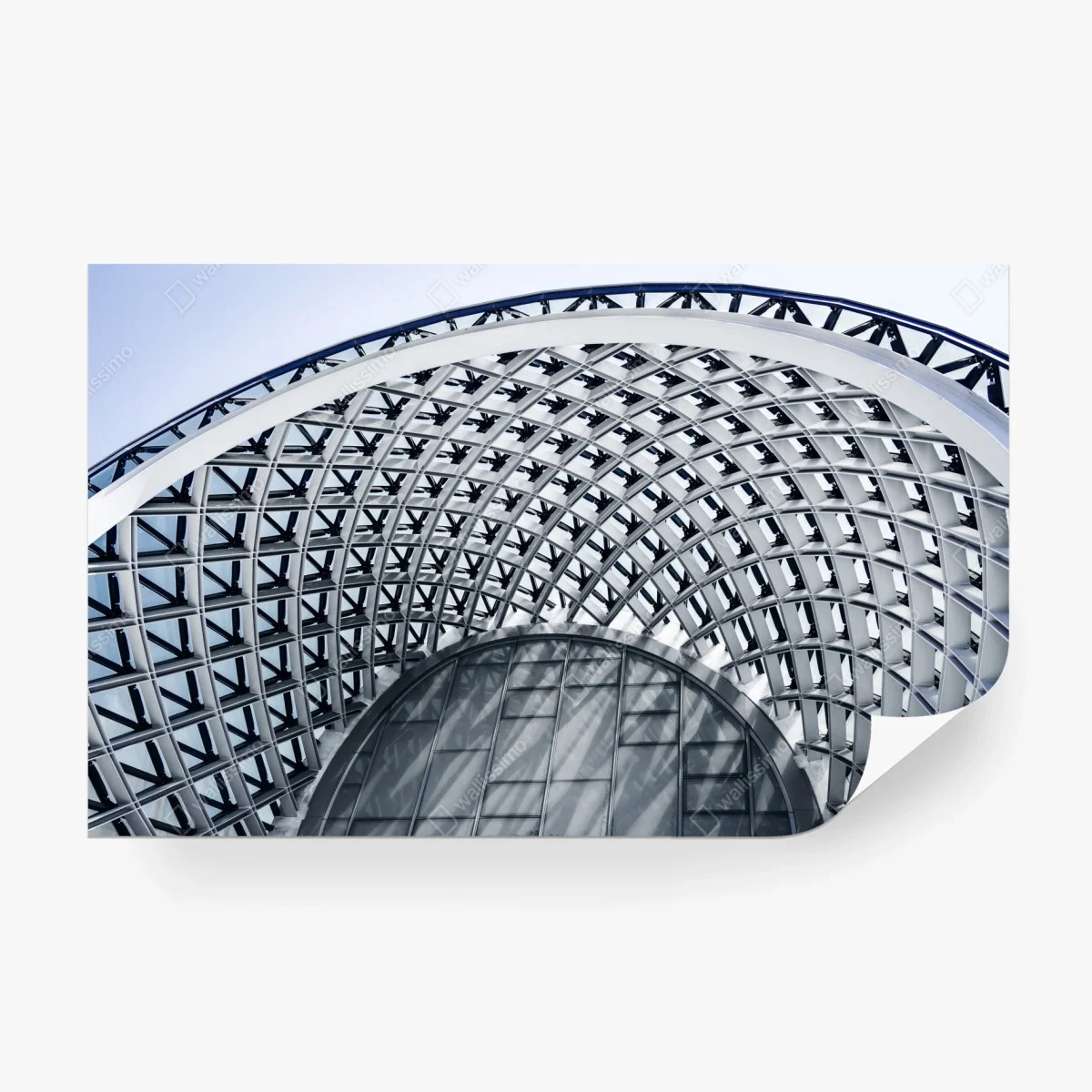 Carta da parati cupola geometrica: struttura moderna in vetro e acciaio • Wallissimo® Carta da parati cupola geometrica: struttura moderna in vetro e acciaio • Wallissimo®
