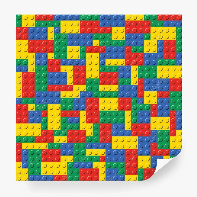 Carta da parati motivo di mattoncini colorati per pareti