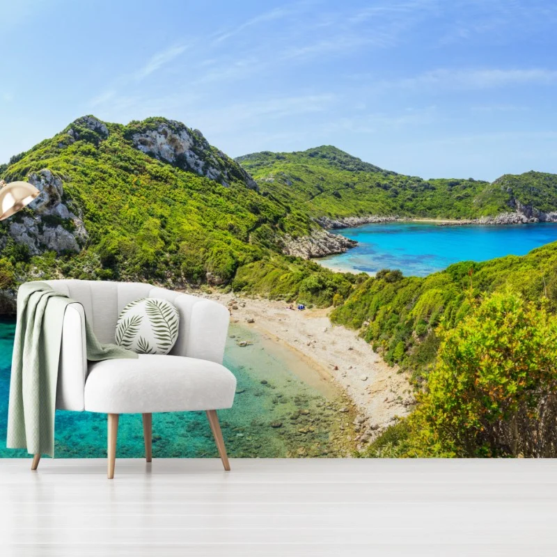 Carta da parati caletta dal mare turchese