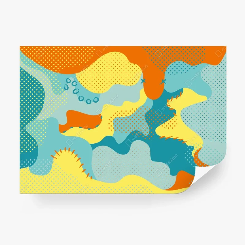 Carta da parati composizione astratta pop art colorata