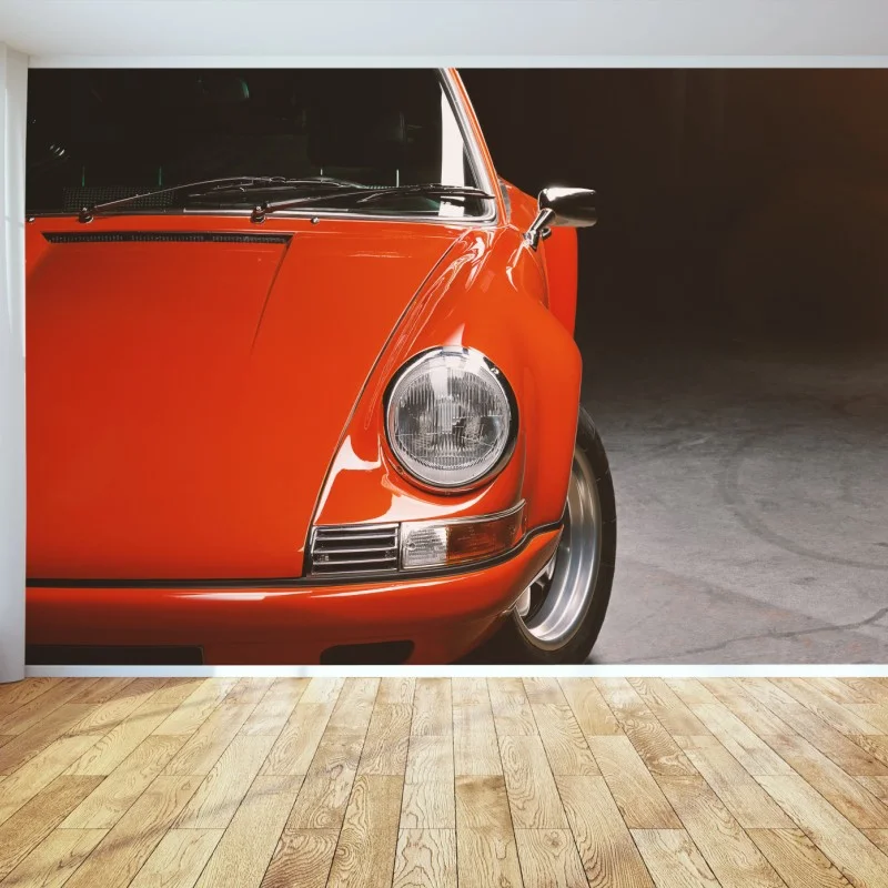 Carta da parati emozione vintage: sportiva rossa anni '70