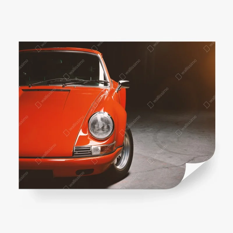 Carta da parati emozione vintage: sportiva rossa anni '70