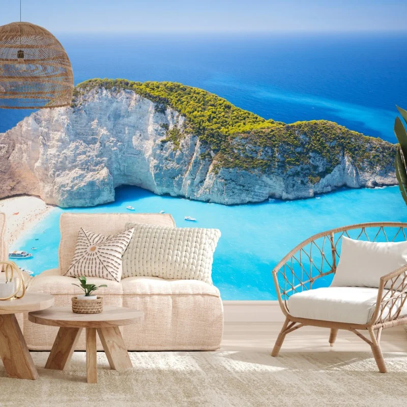 Carta da parati oasi turchese: baia di Navagio, Zakynthos