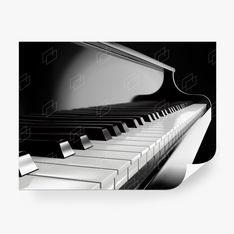 Carta da parati eleganza in bianco e nero: tastiera di pianoforte