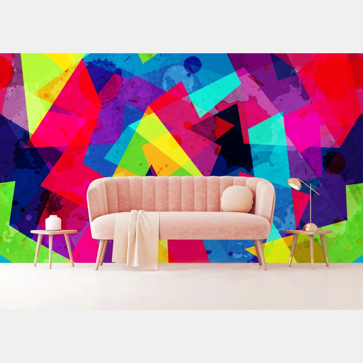 Carta da parati esplosione geometrica di colori • Wallissimo® Carta da parati esplosione geometrica di colori • Wallissimo®