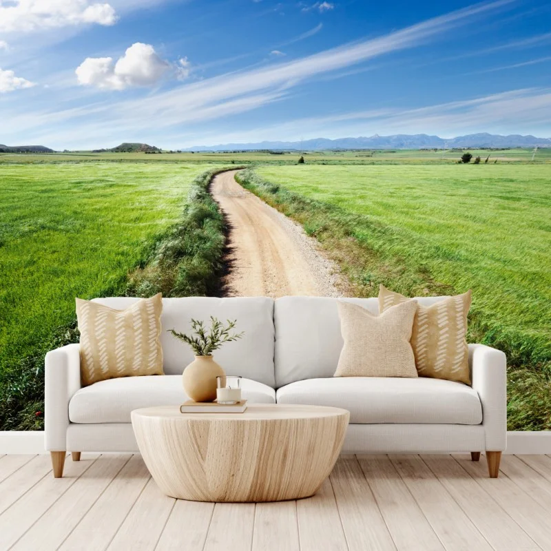 Carta da parati sentiero tra i campi verdi