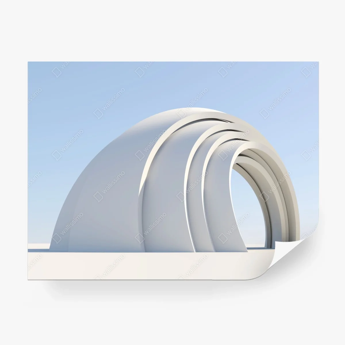 Carta da parati arco moderno minimalista su sfondo azzurro • Wallissimo®