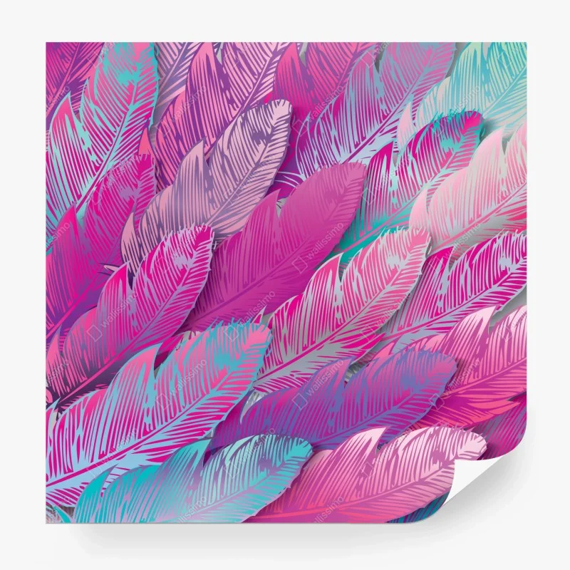 Carta da parati mosaico di piume iridescenti