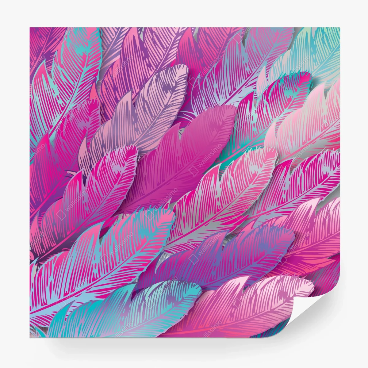 Carta da parati mosaico di piume iridescenti • Wallissimo® Carta da parati mosaico di piume iridescenti • Wallissimo®