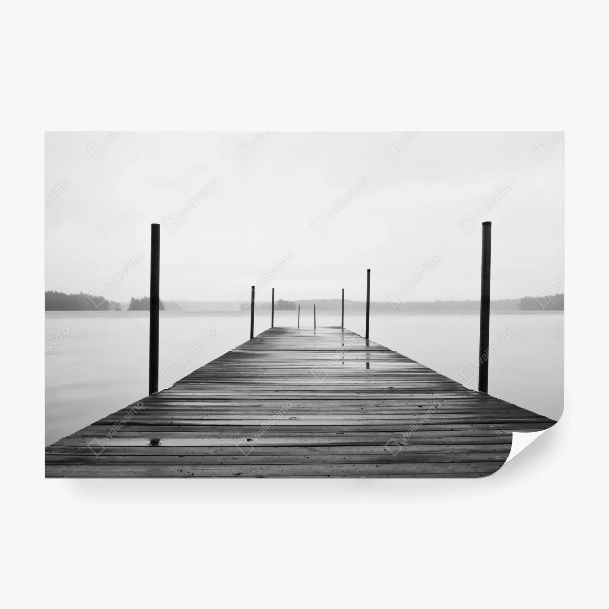 Carta da parati molo silenzioso sul lago • Wallissimo® Carta da parati molo silenzioso sul lago • Wallissimo®