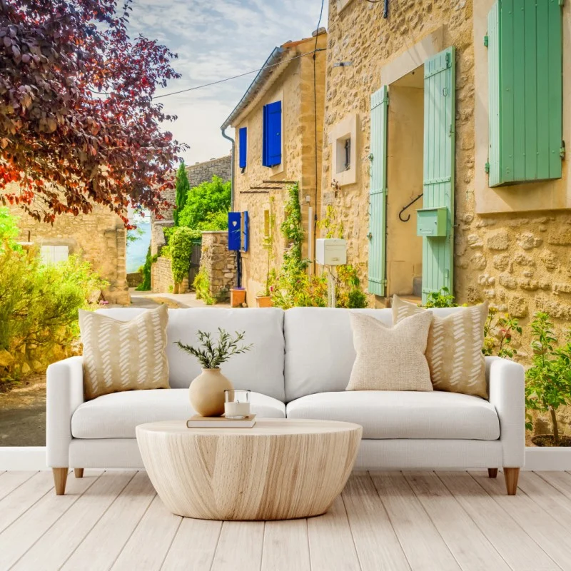 Carta da parati vicolo soleggiato con case in pietra