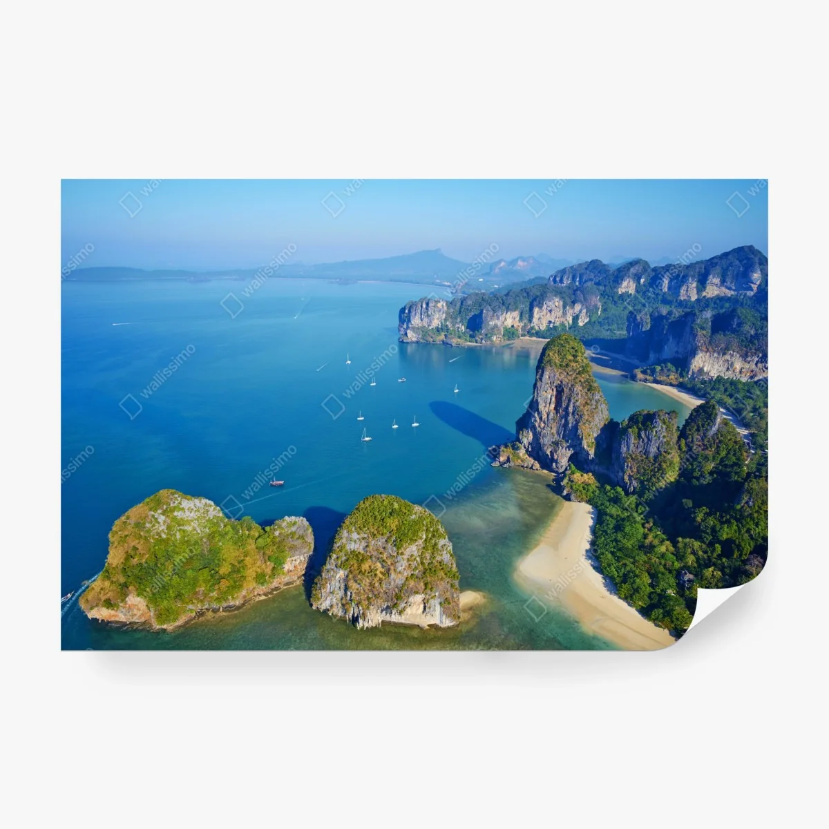 Carta da parati paesaggio costiero con scogliere e mare turchese • Wallissimo®