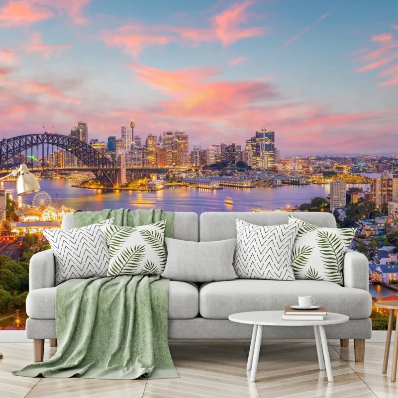 Carta da parati tramonto sul porto di Sydney