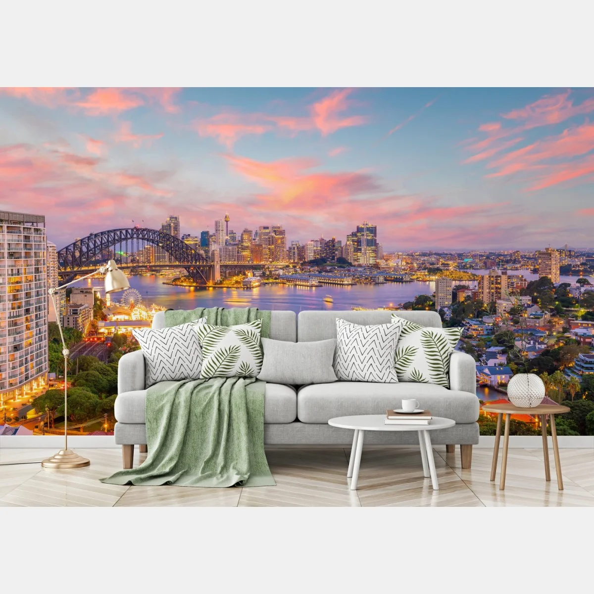 Carta da parati tramonto sul porto di Sydney • Wallissimo® Carta da parati tramonto sul porto di Sydney • Wallissimo®