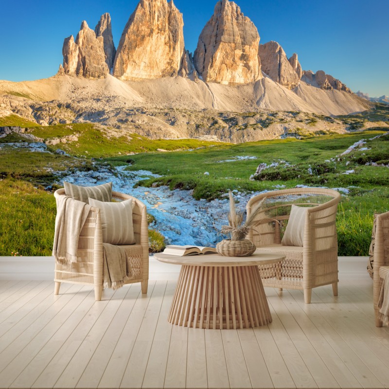 Carta da parati vista monumentale delle Tre Cime di Lavaredo