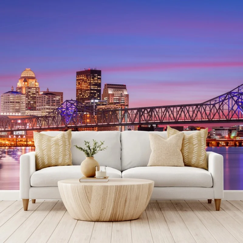 Carta da parati tramonto su Louisville: skyline sul fiume