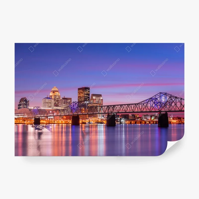 Carta da parati tramonto su Louisville: skyline sul fiume