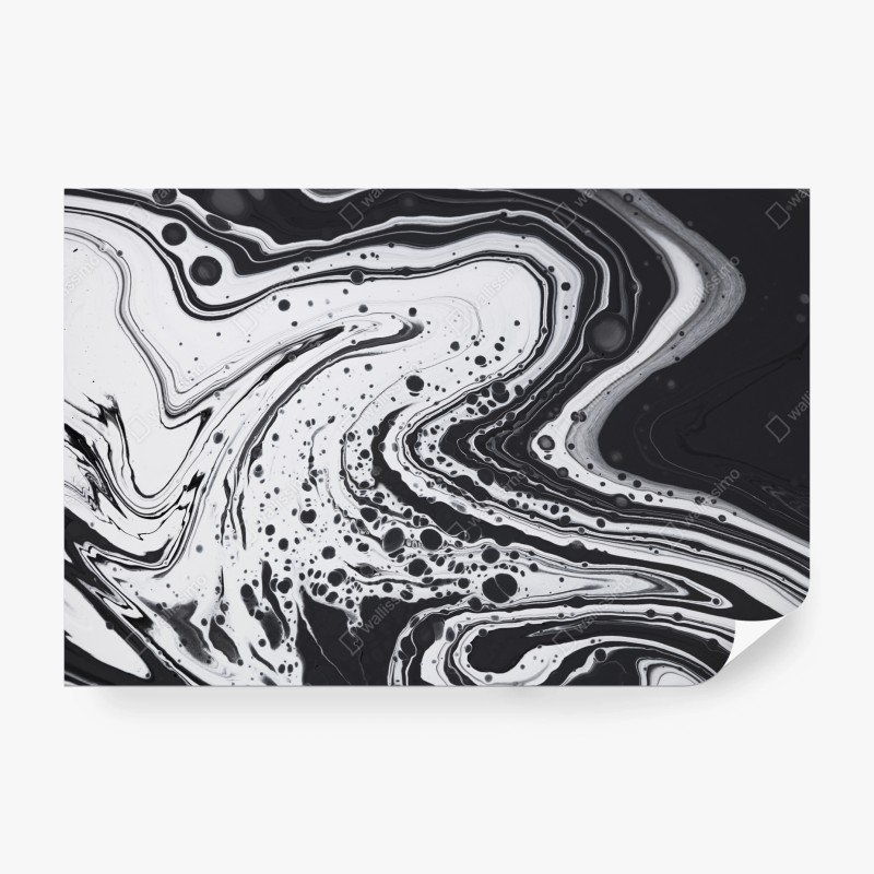 Carta da parati arte astratta marmorizzata in bianco e nero