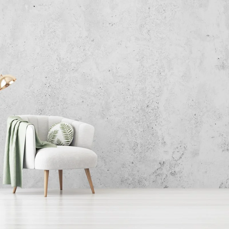 Carta da parati effetto cemento grigio minimalista