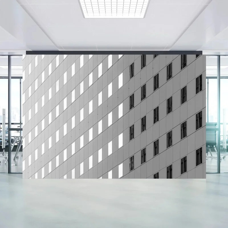 Carta da parati geometria urbana: facciata in bianco e nero