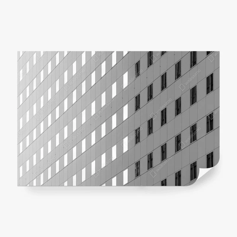 Carta da parati geometria urbana: facciata in bianco e nero
