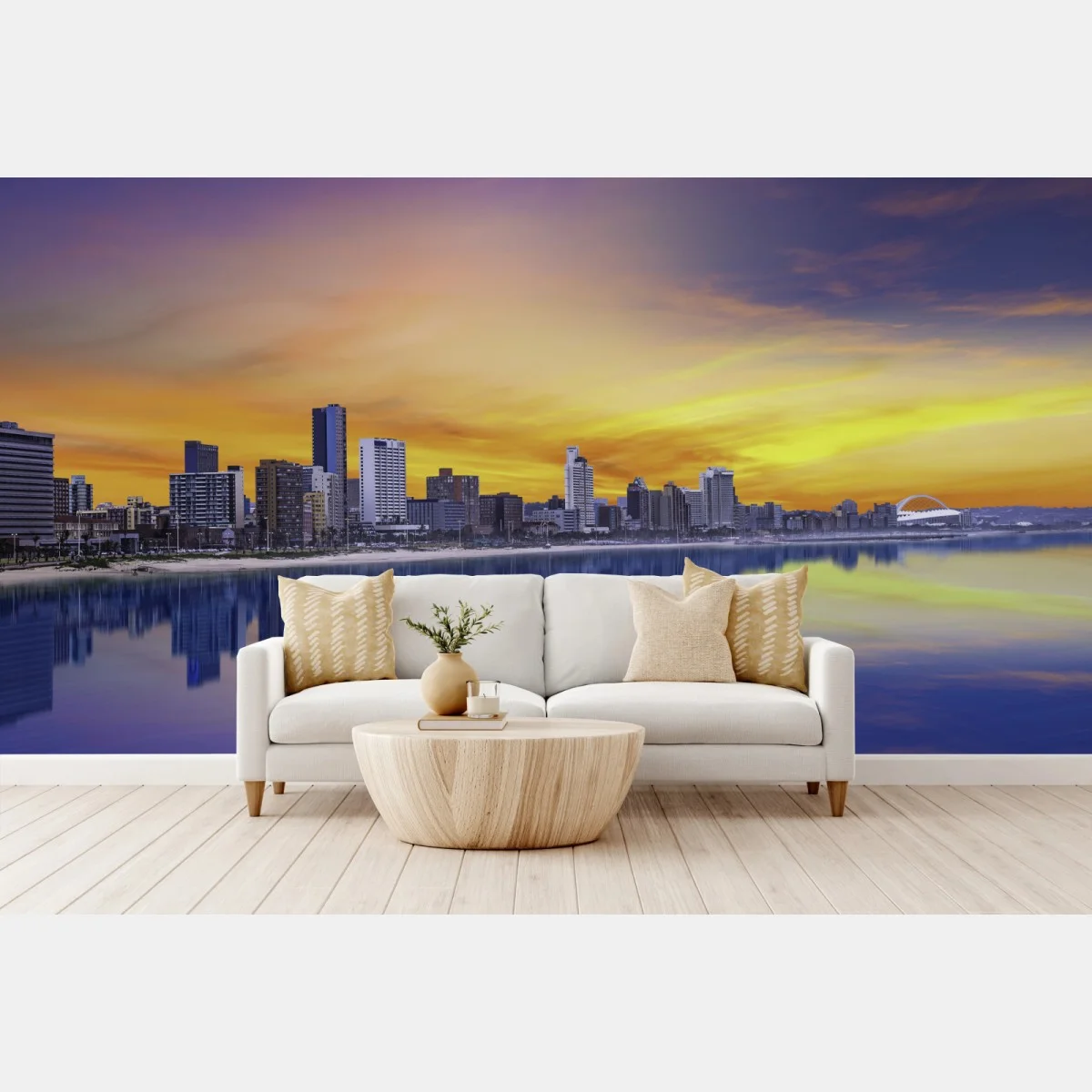 Carta da parati panorama costiero al tramonto di Durban • Wallissimo® Carta da parati panorama costiero al tramonto di Durban • Wallissimo®
