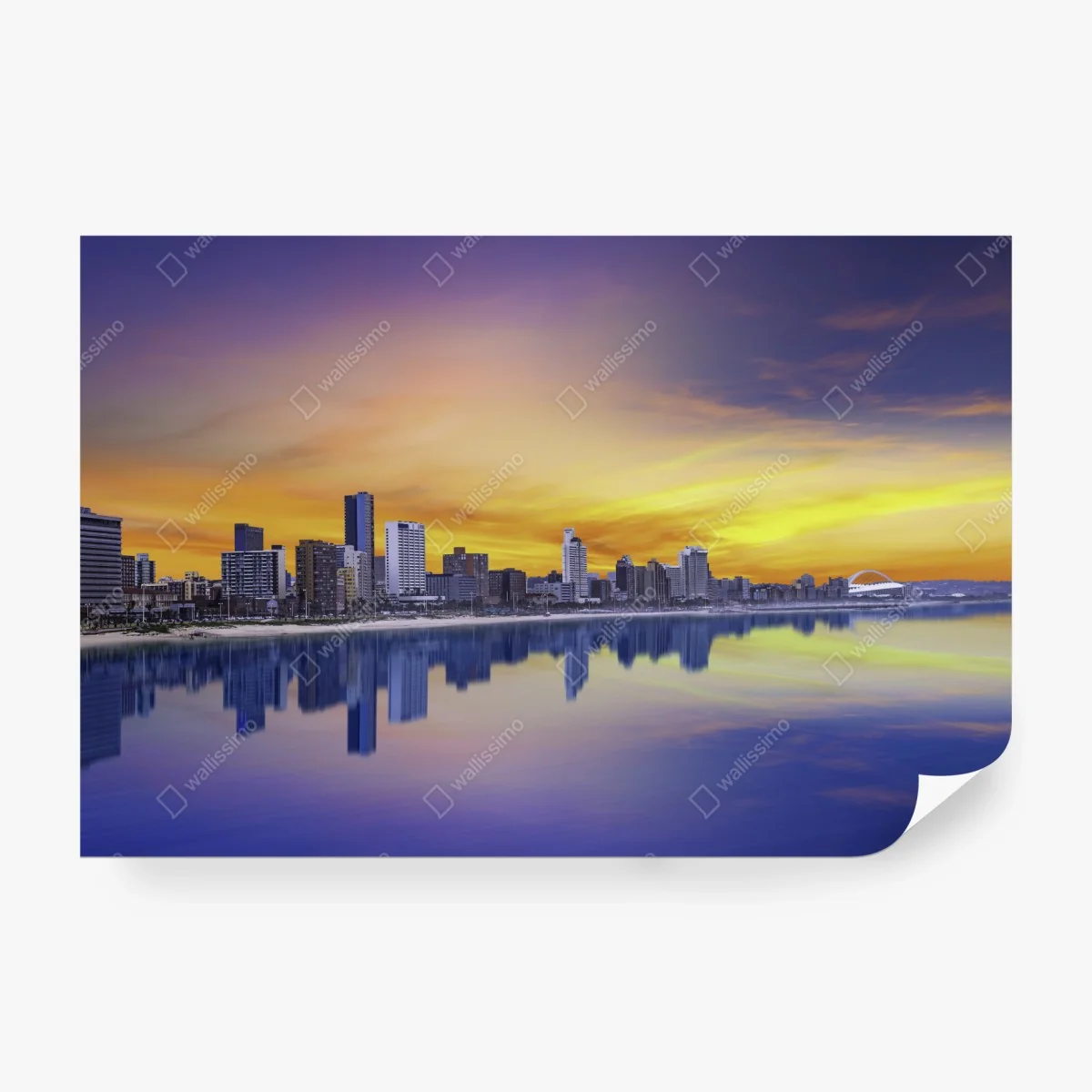 Carta da parati panorama costiero al tramonto di Durban • Wallissimo® Carta da parati panorama costiero al tramonto di Durban • Wallissimo®