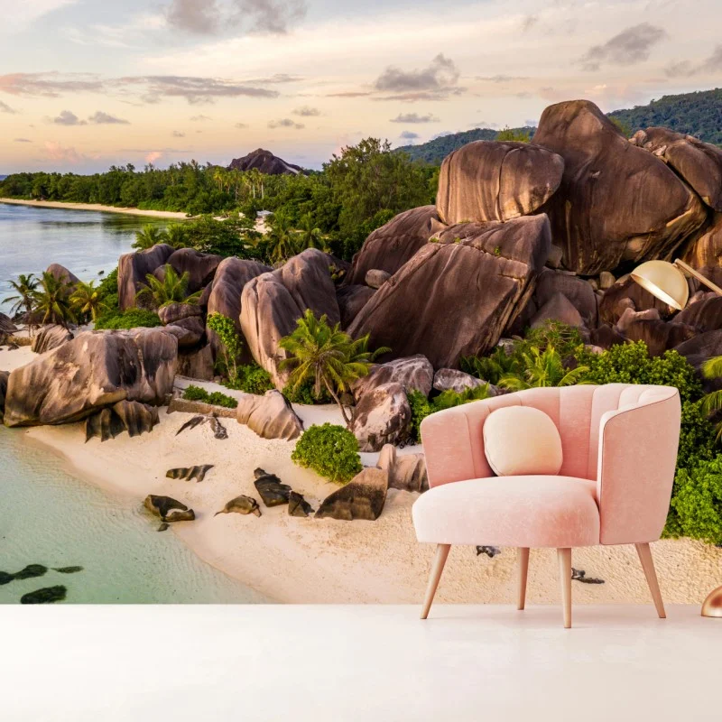 Carta da parati spiaggia di Anse d'Argent, La Digue