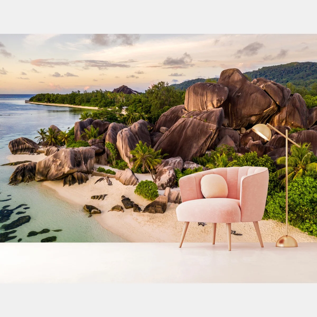 Carta da parati spiaggia di Anse d'Argent, La Digue • Wallissimo® Carta da parati spiaggia di Anse d'Argent, La Digue • Wallissimo®