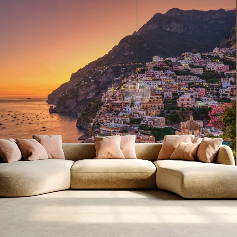 Carta da parati tramonto sulla Costiera Amalfitana • Wallissimo®