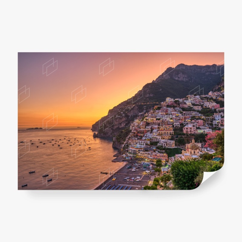 Carta da parati tramonto sulla Costiera Amalfitana