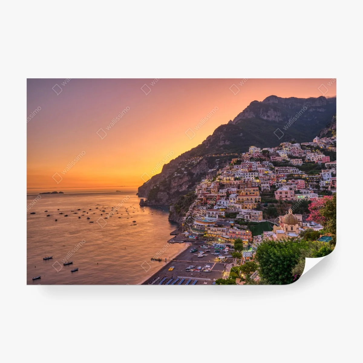 Carta da parati tramonto sulla Costiera Amalfitana • Wallissimo®