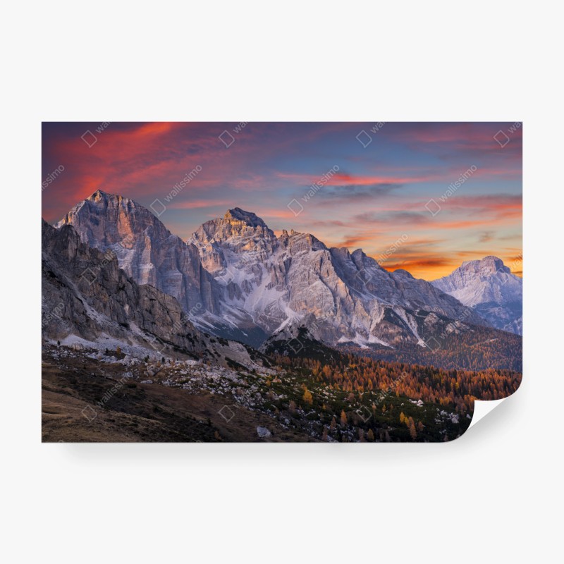 Carta da parati vette d'autunno al tramonto