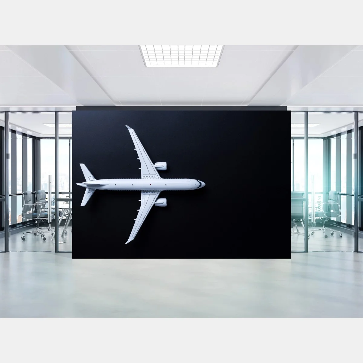 Carta da parati silhouette di aereo minimalista su sfondo scuro • Wallissimo® Carta da parati silhouette di aereo minimalista su sfondo scuro • Wallissimo®