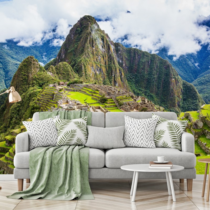 Carta da parati panorama storico di Machu Picchu sulle Ande